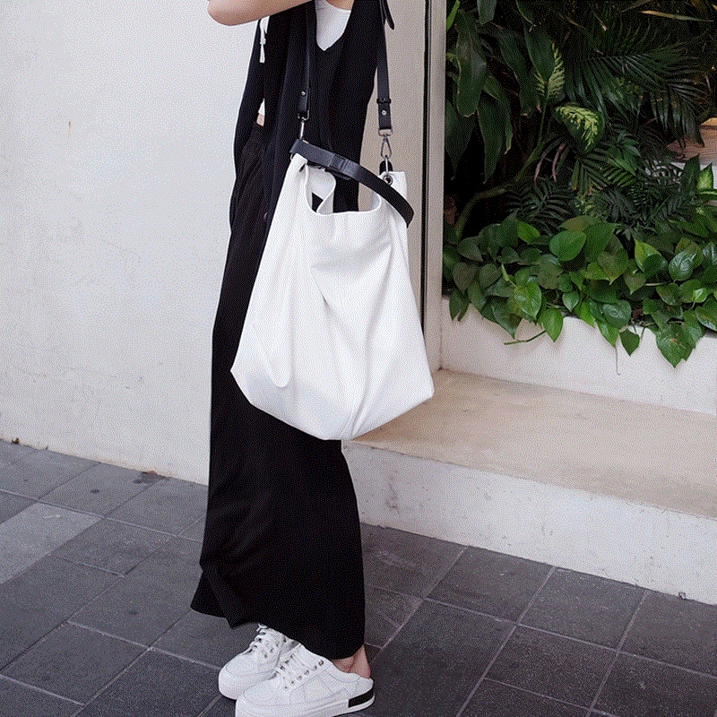 Soft leather large capacity solid color big bag - Image 8