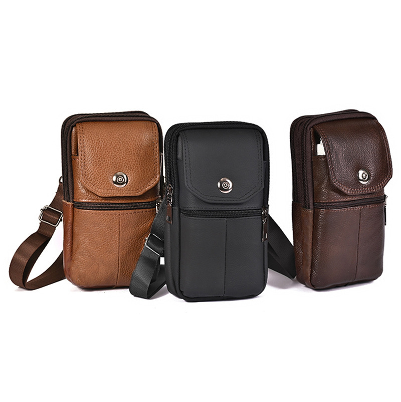 Men's Multi-functional Outdoor Portable Fashion Leather Belt Bag - Image 8