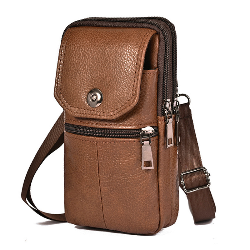 Men's Multi-functional Outdoor Portable Fashion Leather Belt Bag - Image 10